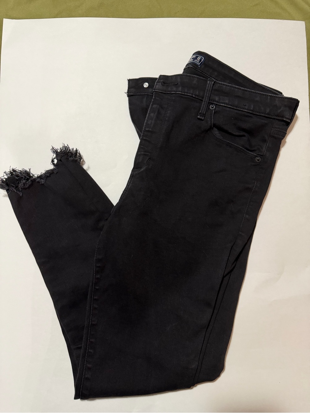 Abercrombie & Fitch Black Skinny Jeans with Raw Hem